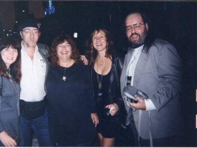 Susanne Wigforss, Skunk Baxter (Doobie Bros, Steely Dan),
Mandi Martin Fox and singer Andrea Robinson at ”Sunset Strip” Grand opening, August 4, 1996