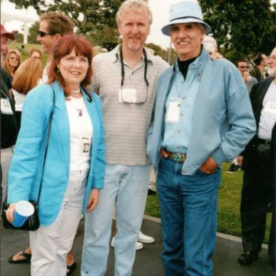 With director James Cameron and actor Dennis Weaver at an event in Hollywood, Los Angeles